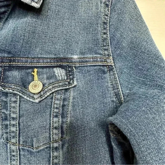 Old Navy Jean Jacket Distressed Size Small - Picture 6 of 16